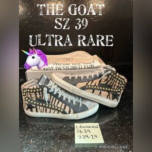 Golden Goose RARE PAIR! THE GOAT - 🦄 Tiger Studded Slides Sz 39 🦄 GGDB